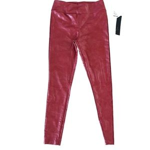 Lularoe Luxe Leggings Cranberry Faux Leather